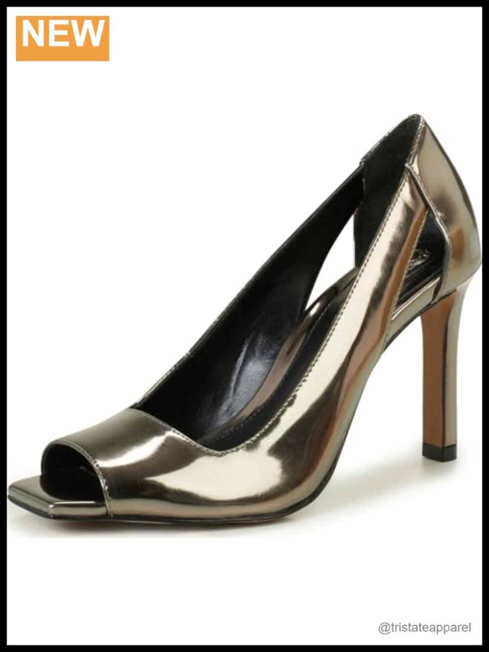 Leather Pump Stiletto Heel Peep Toe Slingback 3.5" Dance